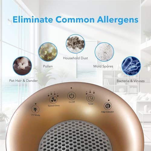White and rose gold HEPA air purifier — photo 4