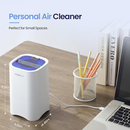 Mini desktop air purifier with night light — photo 5