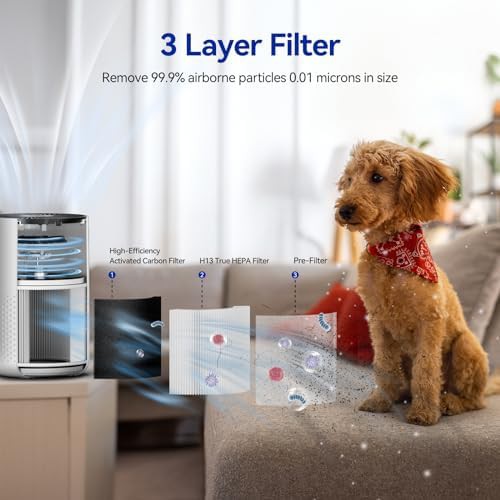 White desktop air purifier for pets — photo 3