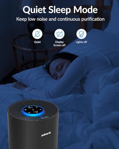 Portable black bedroom air purifier — photo 4
