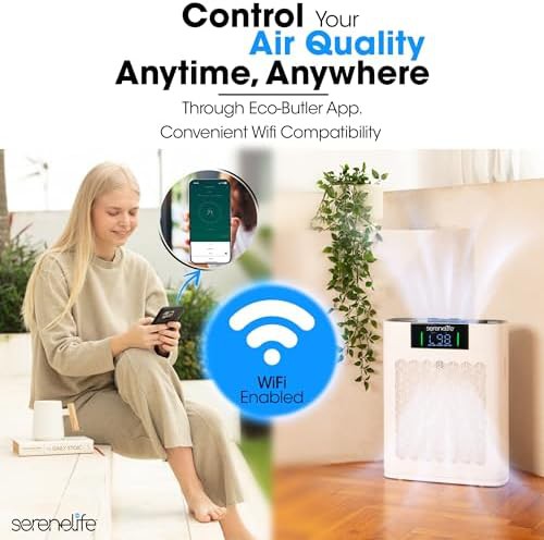 White smart wifi air purifier for large rooms — photo 5