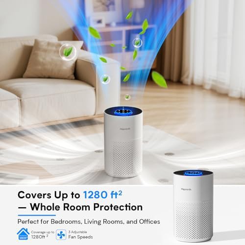 White HEPA air purifier for large rooms — photo 3
