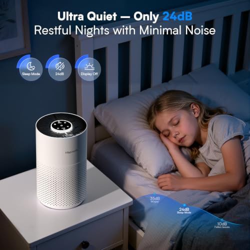 White HEPA air purifier for large rooms — photo 4