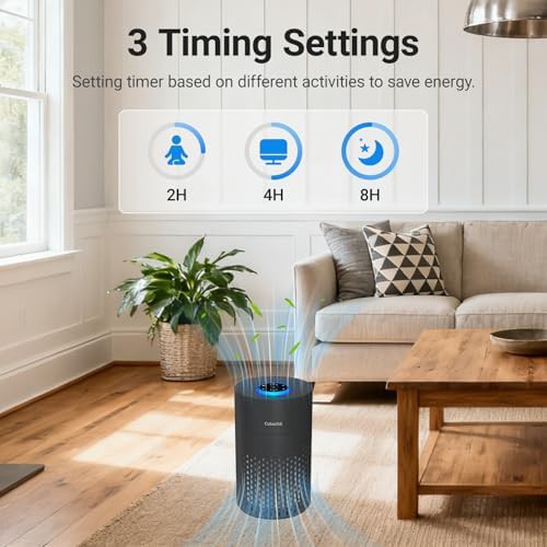 Portable black air purifier for bedrooms — photo 5