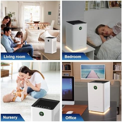 White smart WiFi large room purifier — photo 4