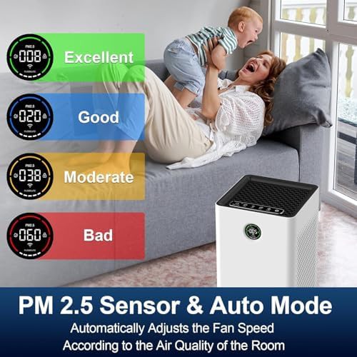 White smart WiFi large room purifier — photo 5