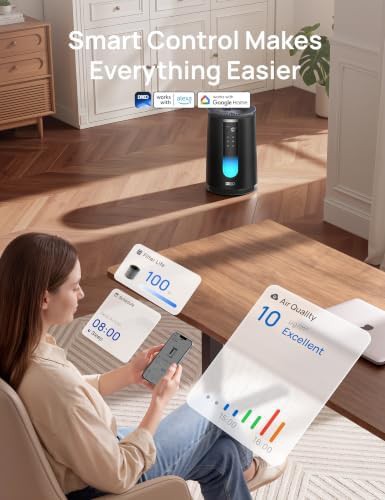 Black smart air cleaner for bedrooms — photo 5